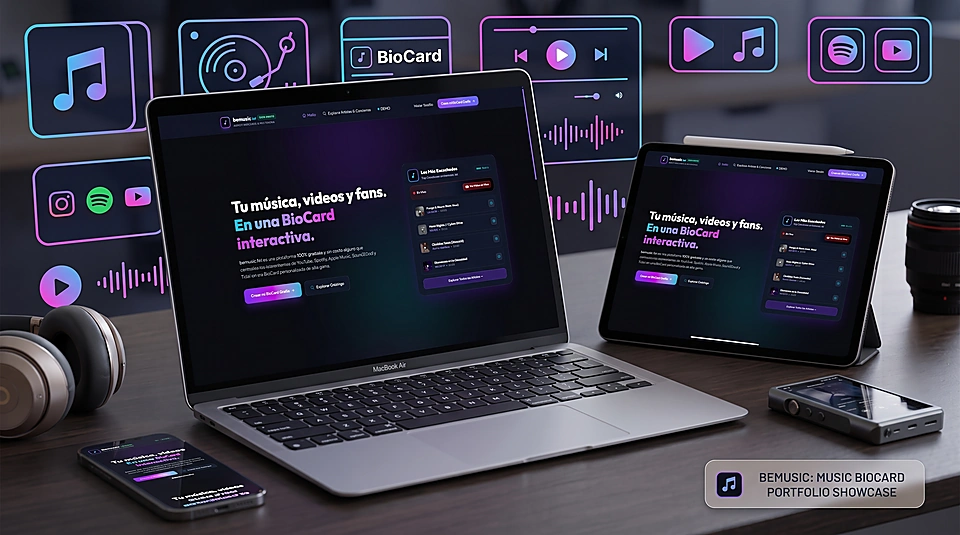 Mockup de BeMusic.lat