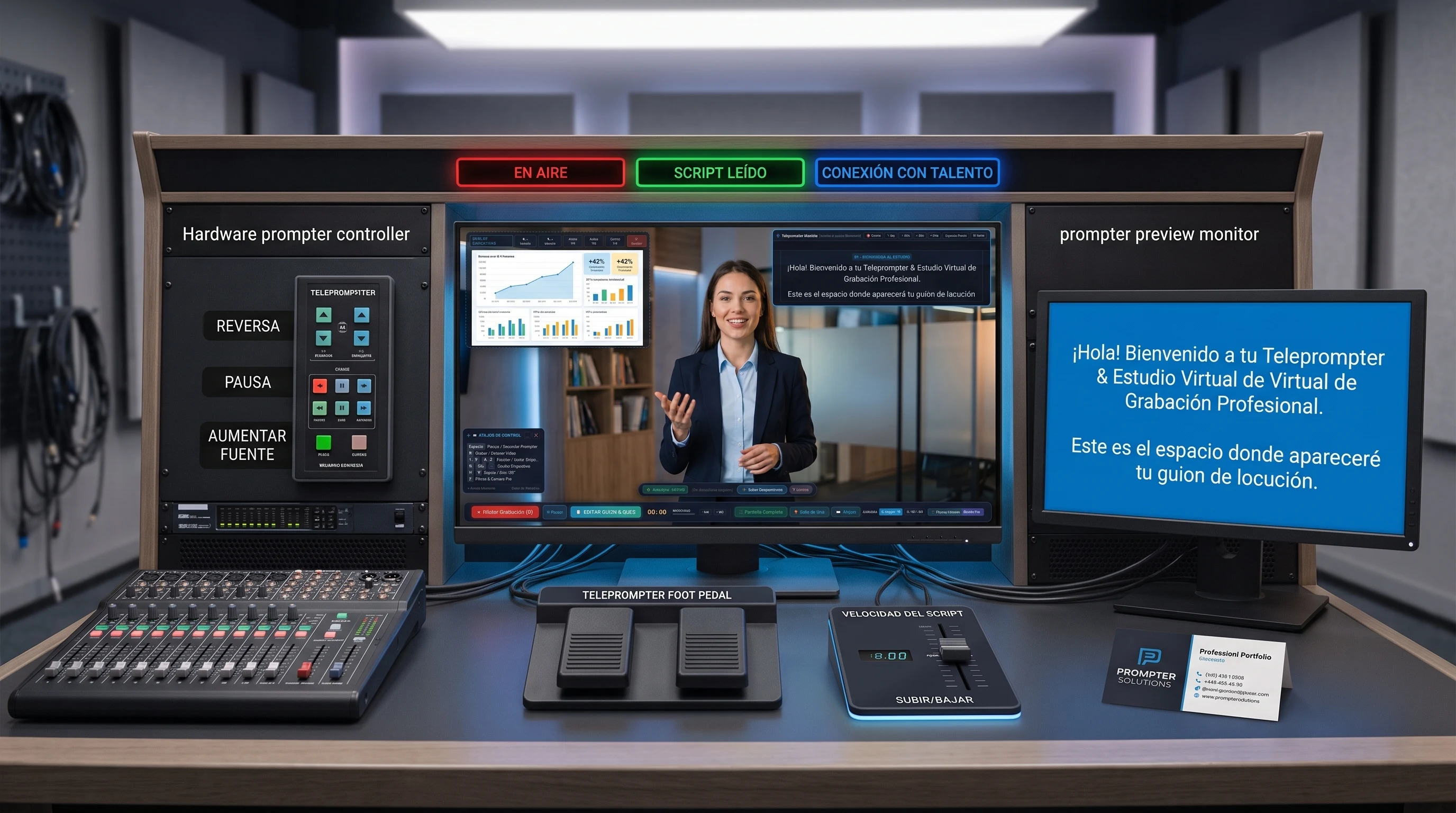 Mockup Teleprompter Studio Pro