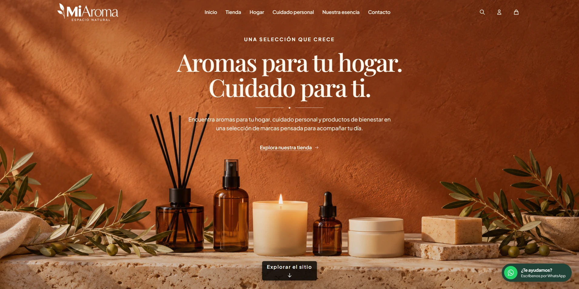 Portada de MiAroma: aromas para el hogar, cuidado personal y bienestar.