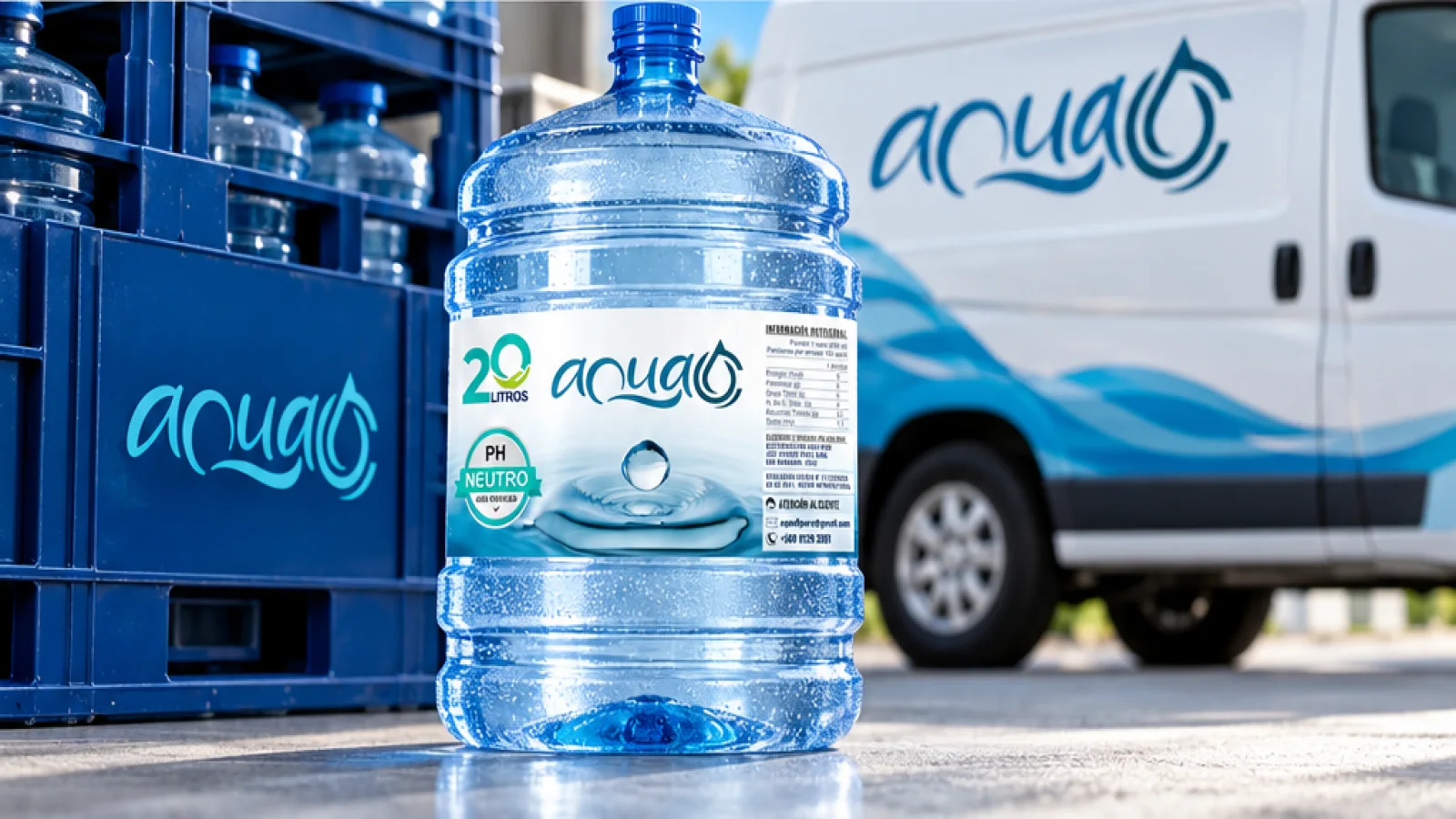 Bidón de Aqua Cero con su etiqueta de producto