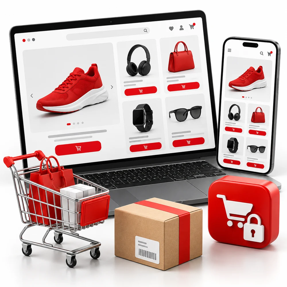 Tienda online adaptable con catálogo de productos, carrito y proceso de compra